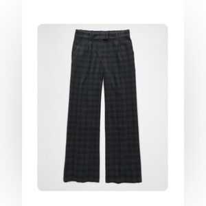 American Eagle Stretch Plaid Wide Leg Pants